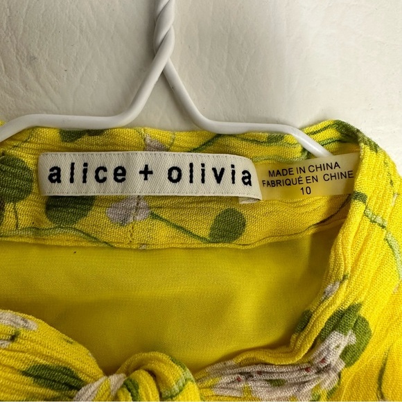 ALICE + OLIVIA Moore Flutter-Sleeve Tiered Knee-Length Dress Sz 10 - Picture 5 of 7